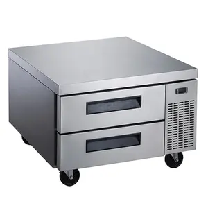 Equipamentos de refrigeração de restaurante comercial aço inoxidável 36 polegadas, base de chef, refrigerador com 2 gavetas