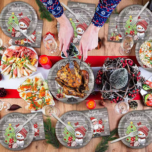 <span class=keywords><strong>Vaisselle</strong></span> en papier biodégradable ronde pour collations et salades <span class=keywords><strong>de</strong></span> Noël - Assiettes et bols jetables écologiques - Product Image 4