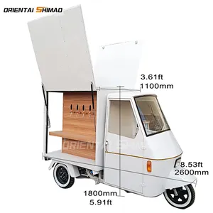 Oriental Shimao Mobile Concession Stands Tuk Tuk Food Truck Ice Cream Van Ice Cream Piaggio Ape Wine Cabinet Truck