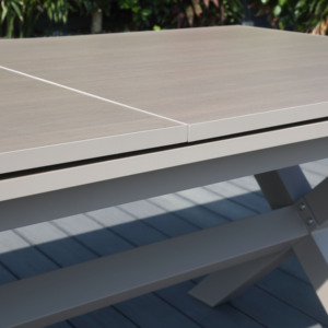 Ensemble <span class=keywords><strong>de</strong></span> salle à manger <span class=keywords><strong>de</strong></span> patio 8 places <span class=keywords><strong>en</strong></span> <span class=keywords><strong>aluminium</strong></span> <span class=keywords><strong>de</strong></span> style moderne avec finition <span class=keywords><strong>bois</strong></span>, durable, pliable, <span class=keywords><strong>en</strong></span> corde tressée, pour hôtel, usage extérieur, garantie 5 ans - Product Image 6