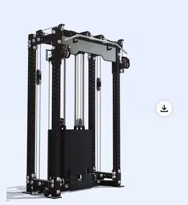 ラットプルダウン/低列アタッチメントスクワットラックマシンを備えたジム機器多機能トレーナー