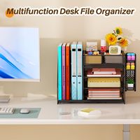 ODM OEM A-Mazon Organisateur de bureau en métal à 4 niveaux, empilable, avec plateau à lettres et porte-documents à couche unique