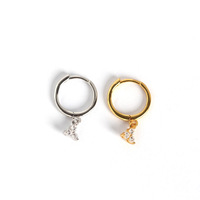Zierliche 14K Vergoldete S925 Silber Blumen-Zirkon-Creolen 925 Sterling Silber Florale Huggie-Ohrringe