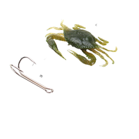Appât souple en Silicone pour la pêche sur route, leurre pour attraper des poissons, matériel pour pêcher le crabe, avec hameçon, Simulation 3D, 1 pièce