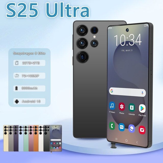 22G+2TB Wholesale Price S25 Ultra Android 15 Smartphone with High Configuration GPS Display 108MP Rear Camera LTE Cellular