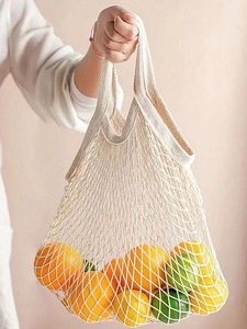 Tùy chỉnh pháp thân thiện với môi cotton tự nhiên <span class=keywords><strong>Net</strong></span> hàng tạp hóa túi dệt kim tái sử dụng sản xuất lưới bãi biển túi Rau Trái Cây Túi - Product Image 3