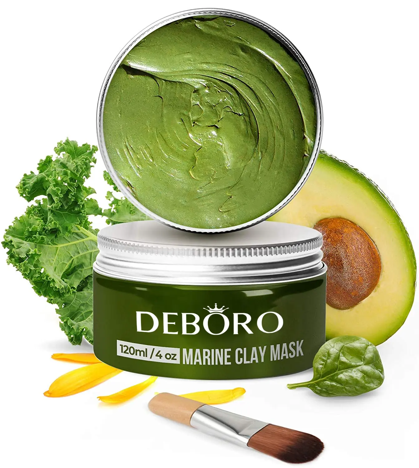 Private Organic Avocado Mud Clay Mask Actively Cleans & Draws out deep-dwelling Green Shea butter Clay Mask Cream