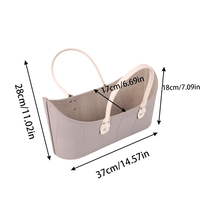 Panier de rangement minimaliste en cuir gris clair durable avec double poignée, multi-usages, texture croco gaufrée pour entrée et chambre