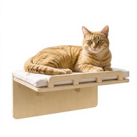 Hamac-lit pour chat à fixer sur fenêtre, en bois, avec ventouses puissantes, coussin amovible lavable en machine, étagère de fenêtre intérieure