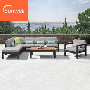 Meubles en bois massif pour balcon <span class=keywords><strong>d</strong></span>'<span class=keywords><strong>occasion</strong></span> simples Ensemble <span class=keywords><strong>de</strong></span> canapés sectionnels en bois <span class=keywords><strong>de</strong></span> teck Canapés <span class=keywords><strong>de</strong></span> <span class=keywords><strong>jardin</strong></span> en forme <span class=keywords><strong>de</strong></span> L pour l'extérieur - Product Image 2