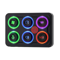 60A IP68 Étanche Commutateur Relais Boîte 12V Multi-Fonction 4 Modes 8 Couleurs Rétro-Éclairage 6 Gang Marine Commutateur Circuit Panneau De Commande