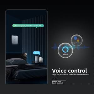 Interrupteur de rideau intelligent Zigbee Smart Home Star Feather Series, rétroéclairage OLED anti-reflet, ABS V0 universel pour Alexa pour la maison - Product Image 4