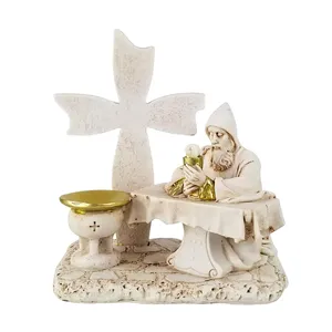 St Charbel Figurine Praying on The Holy Communion Stand Baptism Souvenirs