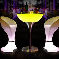 Table de bar LED portable lumineuse pour salon de chicha, mobilier d'extérieur, tables de bar à cocktails avec éclairage LED