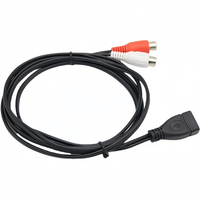 Câble audio-vidéo USB 2.0 vers 2RCA femelle personnalisé avec paire torsadée coaxiale et gaine en PVC