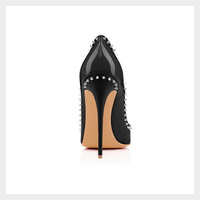 Escarpins à talons aiguilles pointus à clous, dégradé rouge et noir, grande taille 46, chaussures sexy pour femmes