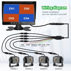 7-Inch Thông Minh Dash Cam DVR Tự Động Máy Ảnh Cho Xe Ô Tô Xe Buýt Xe Buýt 1080P Video Recorder 4-Chia Vòng Lặp Ghi Âm Bãi Đậu Xe Tính Năng Tft - Product Image 3