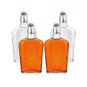 Vente chaude 250ml 375ml 500ml Flasques en verre Bouteille de <span class=keywords><strong>whisky</strong></span> et de liqueur avec bouchon hermétique Bouteille en verre à bouchon basculant pour <span class=keywords><strong>sirop</strong></span> <span class=keywords><strong>d</strong></span>'<span class=keywords><strong>érable</strong></span> - Product Image 2