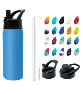 Stainless Steel Water Bottle Double Wall Wide Mouth Lids 32 oz 24 oz 18 oz Keep Liquids Hot or Cold with Custom Logo