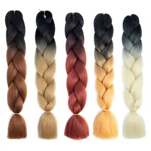 थोक बहु रंग Ombre सुपर जंबो Crochet Braids महिलाओं के लिए लगाव बाल सिंथेटिक एफ्रो मोड़ चोटी बाल विस्तार
