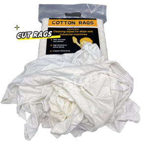 ホワイトトシャツラグコットン繊維廃棄物ベールガーメントカットピース掃除布海洋拭きラグ - Product Image 1