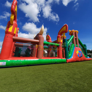 Aufblasbarer saloon-hindernisparcours commercial <b>inflatable</b> bounce <b>house</b> obstacle course for adults combo jumping castle - Product Image 4