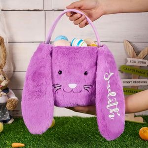Panier de Pâques personnalisé avec nom brodé, cadeau pour enfants, panier en peluche douce classique pour bonbons et friandises, garçons et filles - Product Image 2