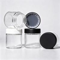 Stoples Kaca Tutup CRC Transparan 2oz 3oz 4oz  Hitam Putih Lapisan PE Anti Bau Logo Kustom Sablon