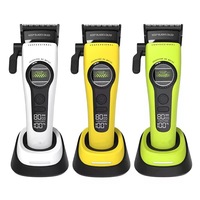Alat Cukur Rambut Elektrik Profesional OEM 5-Kecepatan Motor Brushless Rotor Eksternal Pisau Keramik DLC Set Gunting Barber USB Type-C