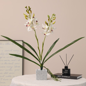 Nouvelle fleur artificielle en soie, <span class=keywords><strong>parfum</strong></span>ée, feuille d'orchidée de Milan, décoration d'intérieur/extérieur - Product Image 2