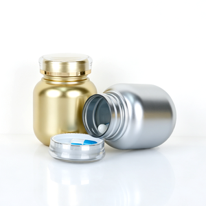 Flacons en plastique or et argent de 100 ml et 120 ml, vides, pour pilules, compléments alimentaires, vitamines, capsules, comprimés et poudres - Product Image 4
