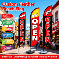 Drapeau de plage personnalisé à sublimation, double face, en polyester occultant, pour affichage extérieur, bannières promotionnelles