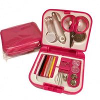 Kit de Costura de Viaje Plegable Compacto, Estuche de Almacenamiento Mini con Impresión Personalizada, con Tijeras, Agujas, Hilo y Botones para Regalos Diarios