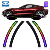 Feux de position latéraux LED RGB contrôlés par application pour Chevrolet Corvette C7 2014-2019, pare-chocs avant et arrière, lentille fumée