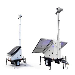 Remorque de sécurité CCTV à énergie solaire <span class=keywords><strong>avec</strong></span> caméras PTZ en option pour la surveillance à distance des chantiers de construction - Product Image 6