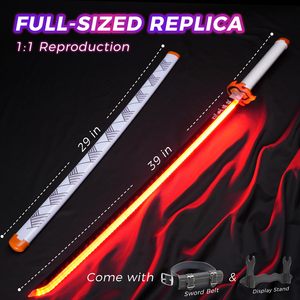 104 Cm LED Katana Nhật Bản <span class=keywords><strong>Samurai</strong></span> Thanh Kiếm Quỷ Slayer Ánh Sáng lên Katana Mô Hình Thanh Kiếm - Product Image 1