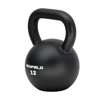 Kettlebell de haute qualité 12 kg pour entraînement de force en salle de sport, en acier avec poignée confortable et revêtement en poudre pour le traitement corporel