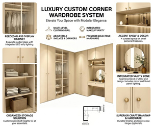 Système <span class=keywords><strong>de</strong></span> dressing moderne <span class=keywords><strong>de</strong></span> luxe à concept ouvert suspendu avec <span class=keywords><strong>porte</strong></span> en verre incurvée et système d'organisation - Product Image 4