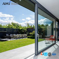 Puerta Corredera de Aluminio para Patio con Doble Vidrio Templado y Balcón Panorámico, Certificada por NFRC, para Proyectos de Viviendas