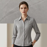 Tissu tissé gris argenté durable 100% polyester léger, doux et fin mat pour robe, chemise, pantalon ample