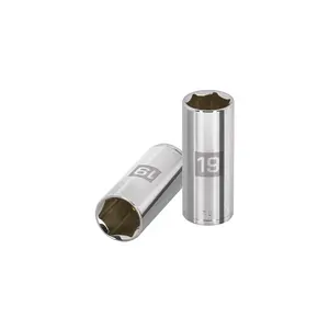 Juego de Llaves de Tubo de 6 Puntas, 19 mm de Largo, Accionamiento de 3/8'', Marca TRUPER - Product Image 1