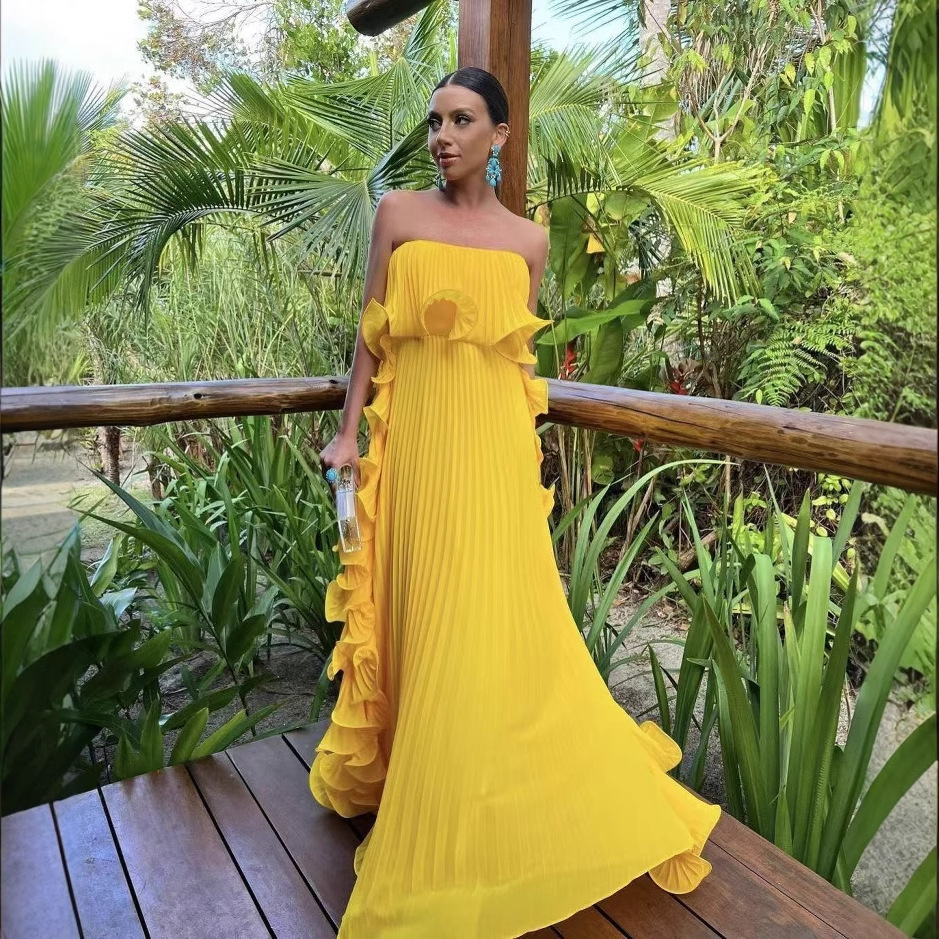 budget friendly prom dresses A-line Spaghetti Straps Modest Cheap Long Applique Evenin – SELINADRESS Collared Cores:Summer Beige Decorative Button Plaid Short