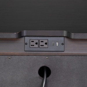 Mid Century Modern Nightstand Black Finish Silver Legs Round Knob Bedroom Furniture - Product Image 3
