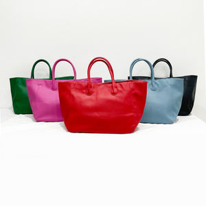 定制多色手提袋标志素食皮革女包女士休闲皮革肩包 - Product Image 1