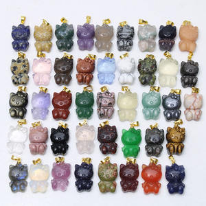 Ciondolo Collana <span class=keywords><strong>Hello</strong></span> <span class=keywords><strong>Kitty</strong></span> in Argento 925 e Cristallo 2cm all'Ingrosso, Ciondolo Gatto in Cristallo con Gemme Naturali Miste per Regalo - Product Image 4