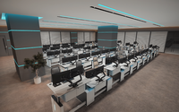 Bureau assis-debout réglable en hauteur bureau de la salle de contrôle pour la sécurité des services publics