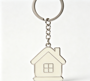 Custom House Shape Metal Keychain Enamel Zinc Alloy Key <b>Ring</b> Logo Promotional Gift - Product Image 3