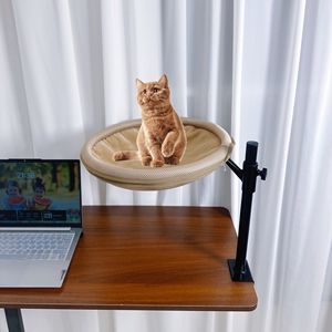 Asiento de ventana soleado de moda para gatos, hamaca transpirable para gatos, ventana para dormir montada en la pared con montaje, incluye estantes - Product Image 2