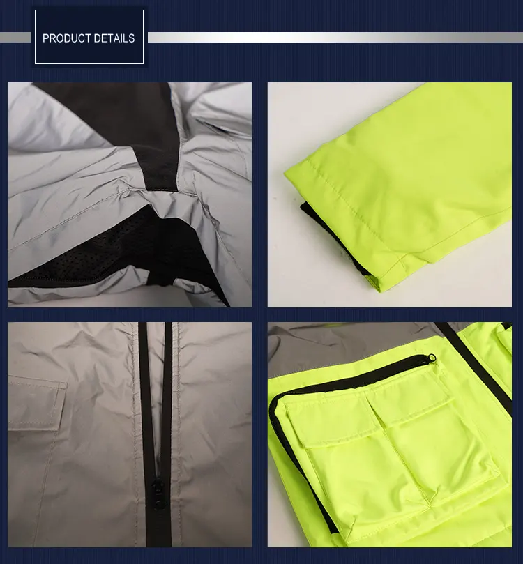 LX 핫 세일 하이-vis Softshell 안전 코트 반사 재킷 포켓