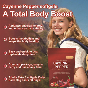 OEM Wholesale 12-in-1 <strong>Cayenne</strong> <strong>Pepper</strong> Softgel <strong>Capsules</strong> Organic Extract Adult Digestive Health Immune Support Energy Management - Product Image 3